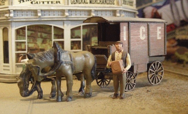 Milk & Ice Wagons - Kit -- Includes Horses, HO, Bar Mills LLC 752