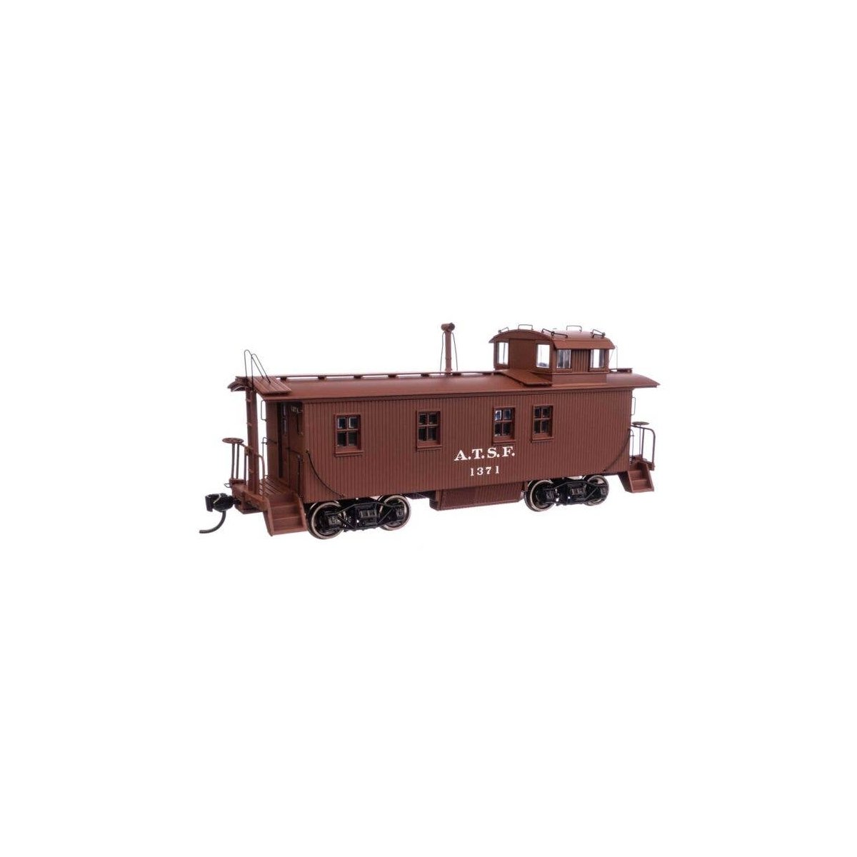30′ ATSF 1300-Series Wood Waycar (Caboose) - Ready to Run -- Santa Fe 1371 (A.T.S.F, 1938-1941 Sc, HO, WalthersProto 103206