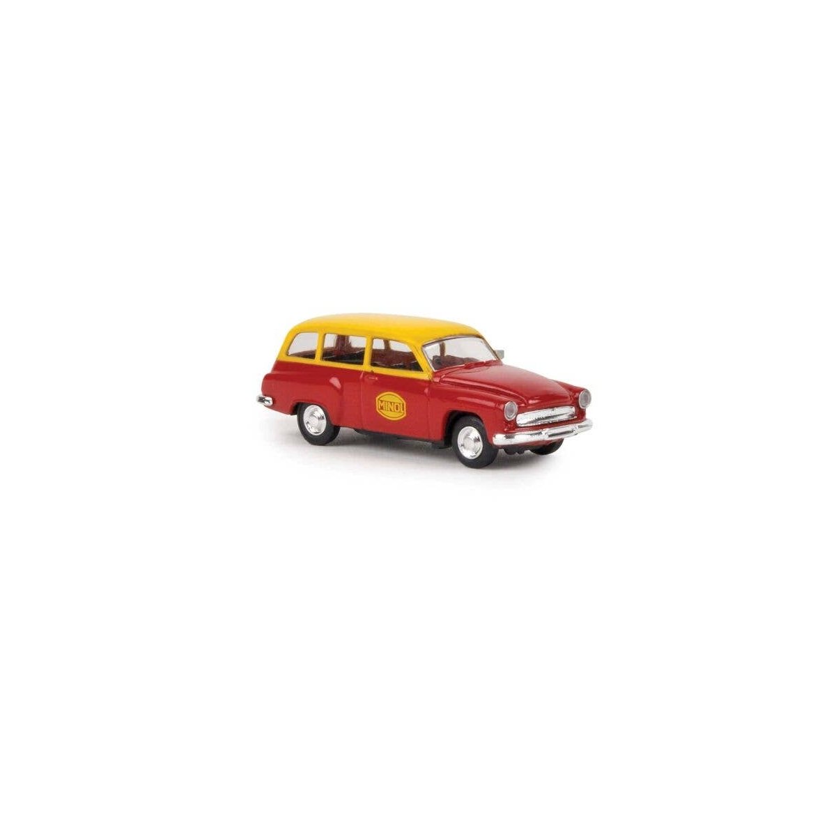 1956-1965 Wartburg 311 Station Wagon - Assembled -- Minol (red, yellow, German Lettering), HO, Brekina Automodelle 27187