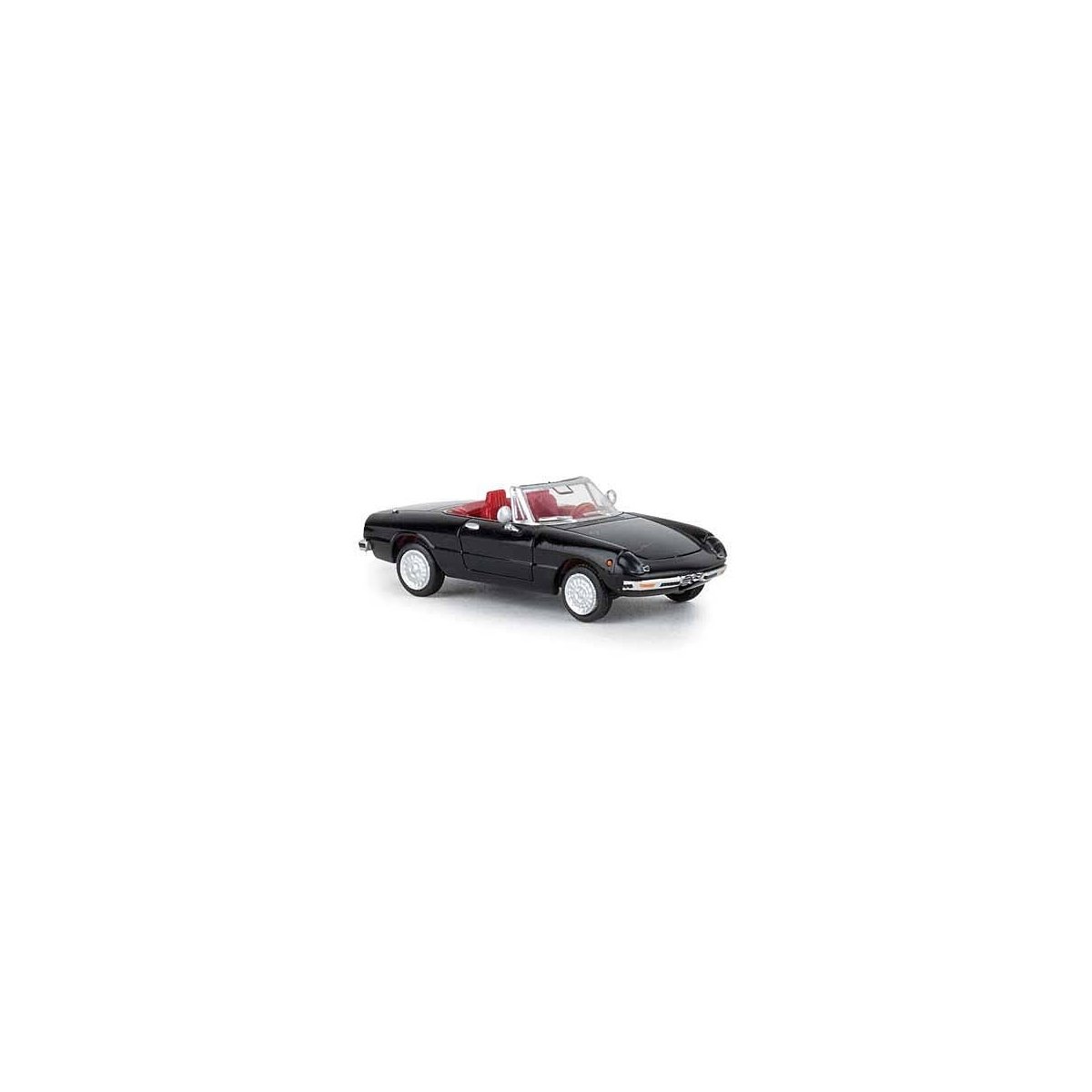 Alfa Romeo Spider Fastback - Assembled -- Black, HO, Brekina Automodelle 29606
