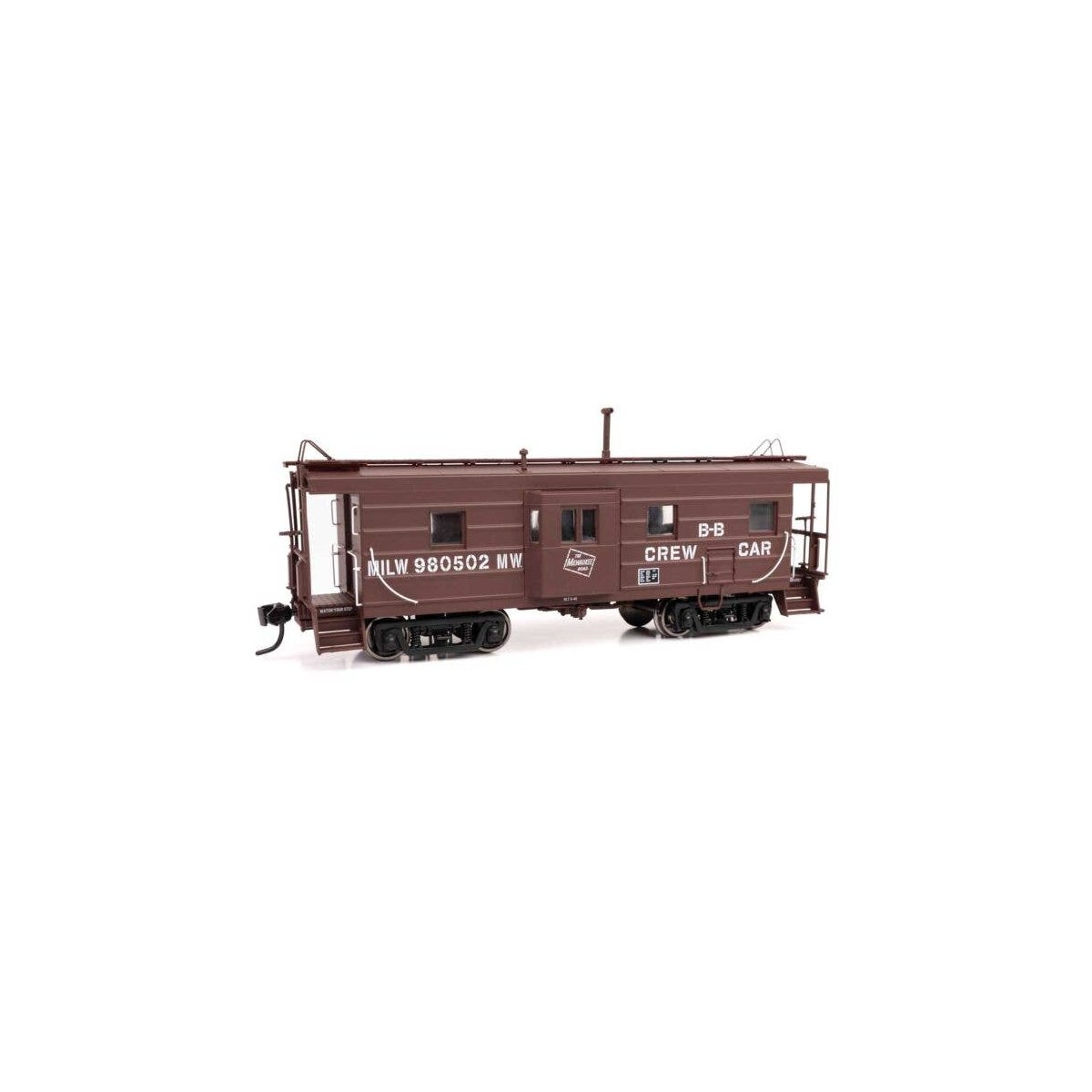Milwaukee Road Rib Sided Caboose -- Milwaukee Road 980502 Buildings & Bridges (tuscan, black, whi, HO, WalthersProto 103659