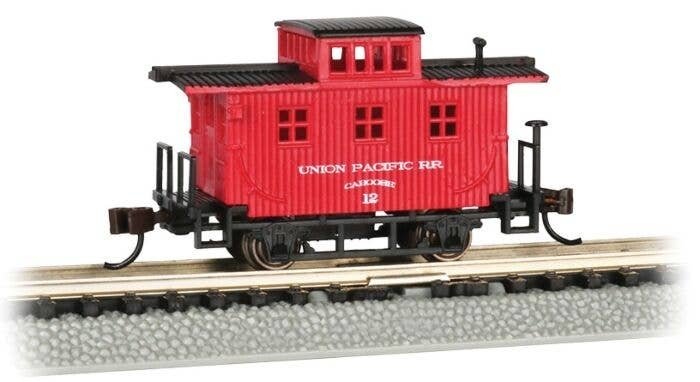 Old-Time Wood Bobber Caboose - Ready to Run -- Union Pacific 12 (Boxcar Red), N, Bachmann Industries 15751