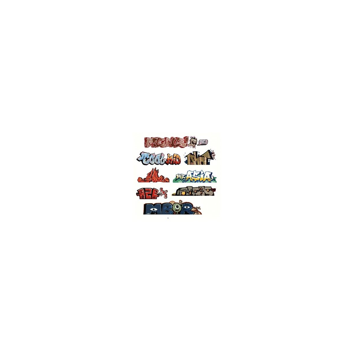 Mega Set Modern `Tagger` Graffiti Decals -- 1 pkg(8), N, Blair Line 1244