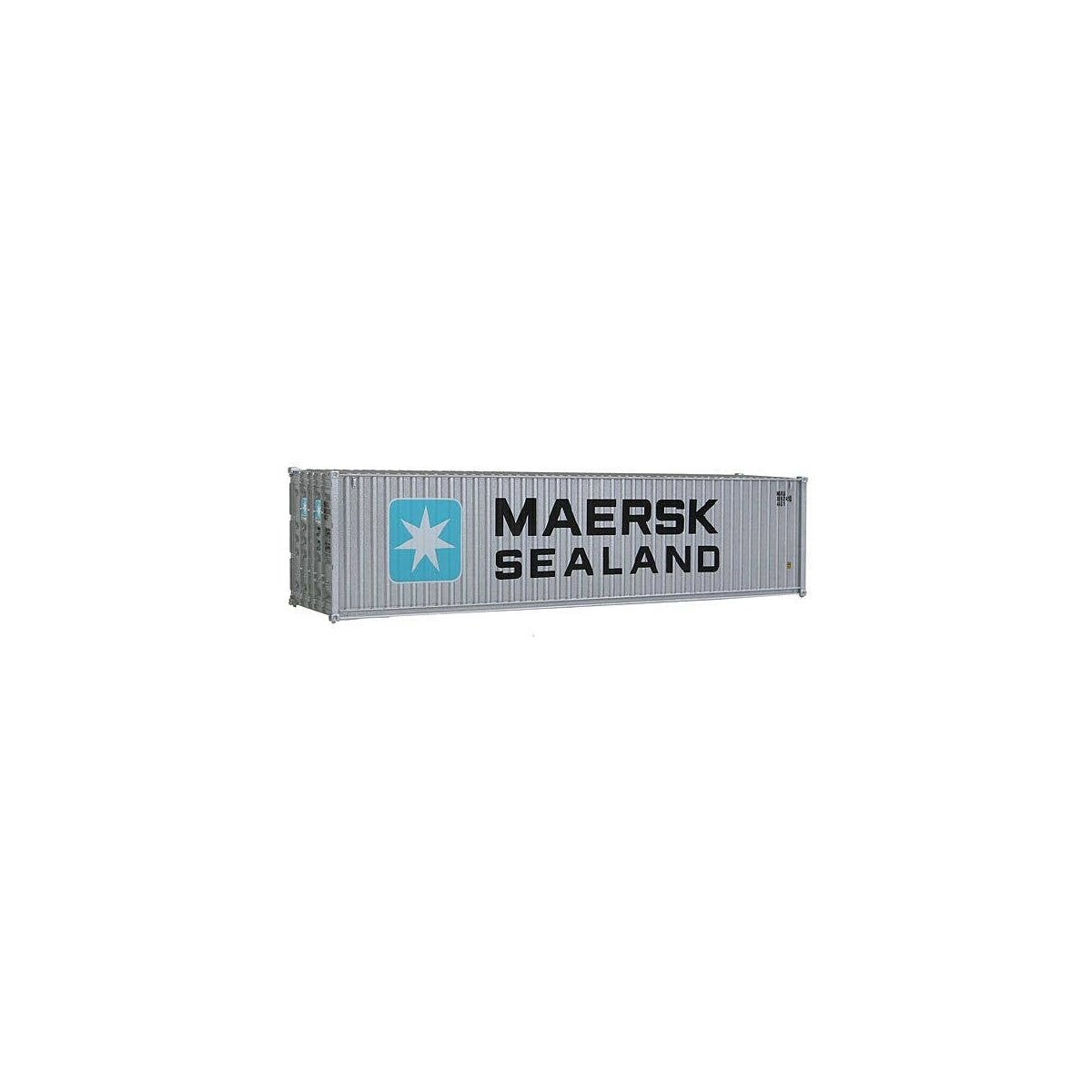 40′ Hi Cube Corrugated Side Container - Assembled -- Maersk-Sealand (silver, blue, white), HO, Walthers SceneMaster 8255