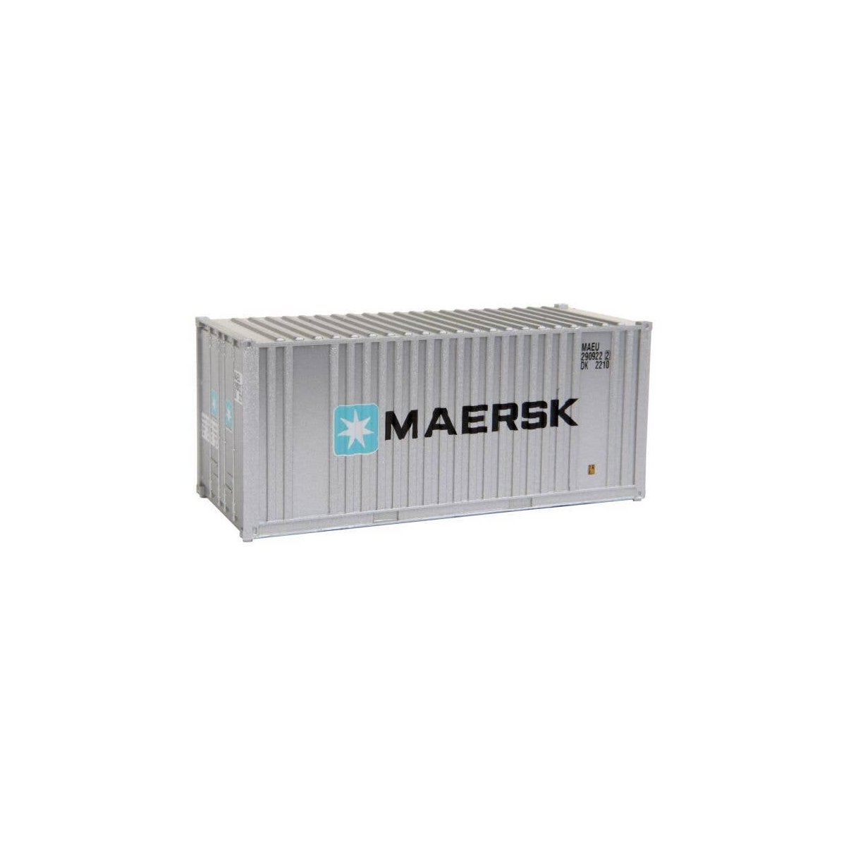 20′ Corrugated Container with Flat Panel - Assembled -- Maersk, HO, Walthers SceneMaster 8001