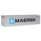 40′ Hi Cube Corrugated Container w/Flat Roof - Assembled -- Maersk, HO, Walthers SceneMaster 8201