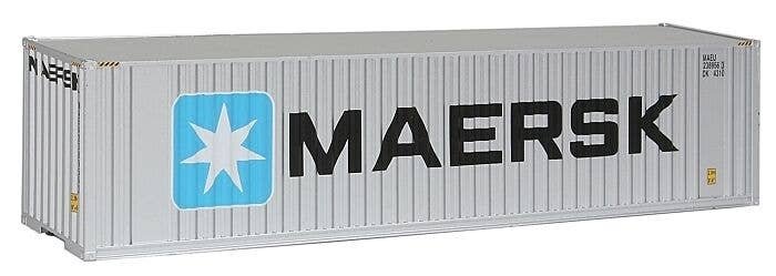 40′ Hi Cube Corrugated Container w/Flat Roof - Assembled -- Maersk, HO, Walthers SceneMaster 8201