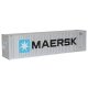 40′ Hi Cube Corrugated Container w/Flat Roof - Assembled -- Maersk, HO, Walthers SceneMaster 8201