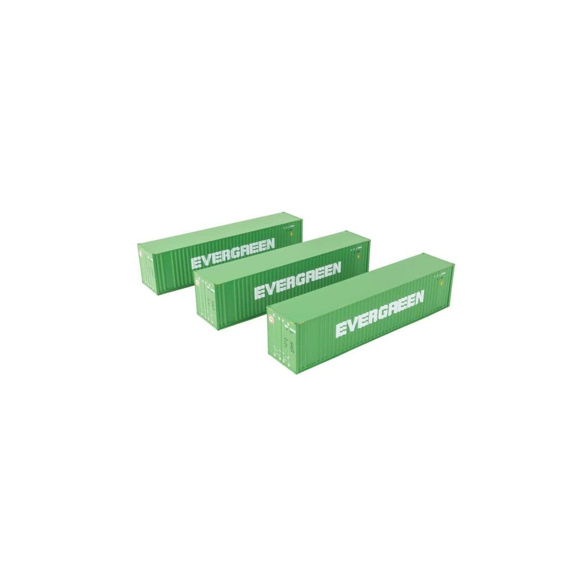 40′ Flat Panel Container - 3-Pack -- Evergreen, HO, Walthers SceneMaster 18200