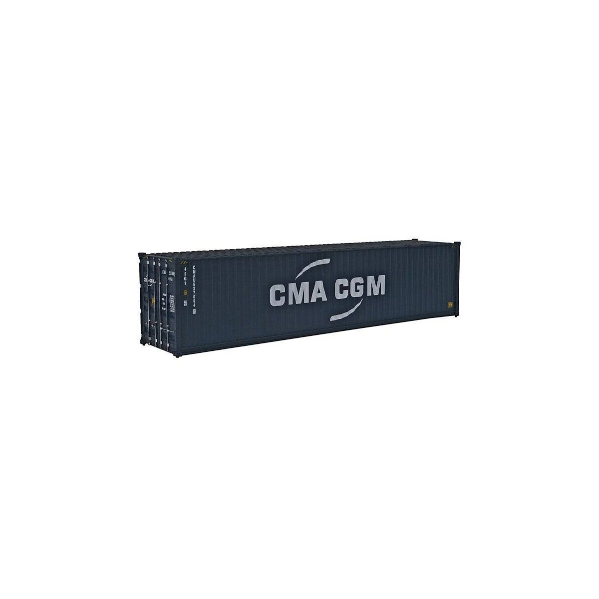 40′ Hi Cube Corrugated Side Container - Assembled -- CMA-CGM (New Logo), HO, Walthers SceneMaster 8257