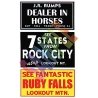 Barn Sign Decals -- Set 2 - Dealer In Horses, See Ruby Falls, See Rock City, HO, Blair Line 2251