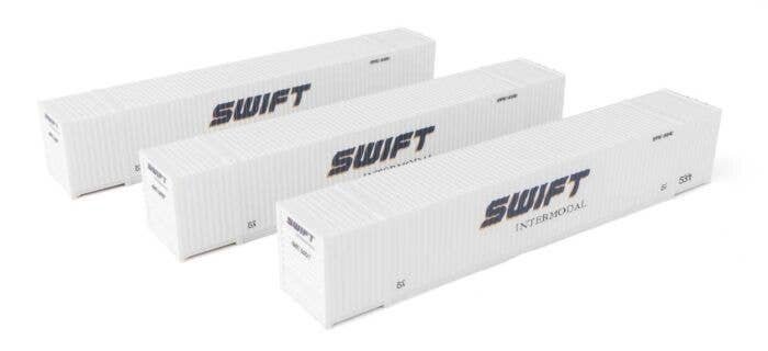 53′ Singamas Corrugated Side Container - 3-Pack -- Swift, HO, Walthers SceneMaster 18505