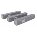 53′ Singamas Corrugated Side Container - 3-Pack -- Run Rail, HO, Walthers SceneMaster 18506