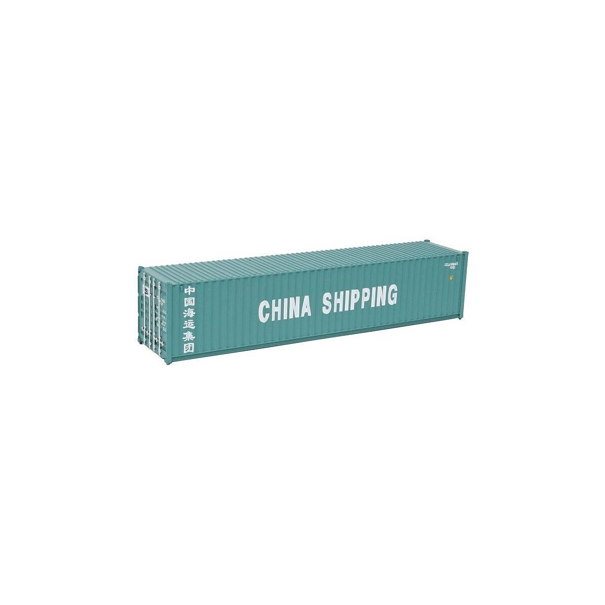 40′ Corrugated Container - Assembled -- China Shipping (green, white), HO, Walthers SceneMaster 8151