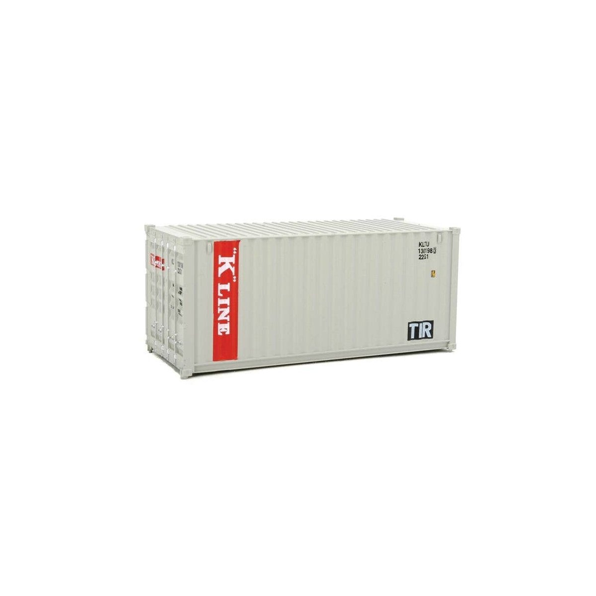 20′ Corrugated Container - Assembled -- K-Line (gray, red, white), HO, Walthers SceneMaster 8065
