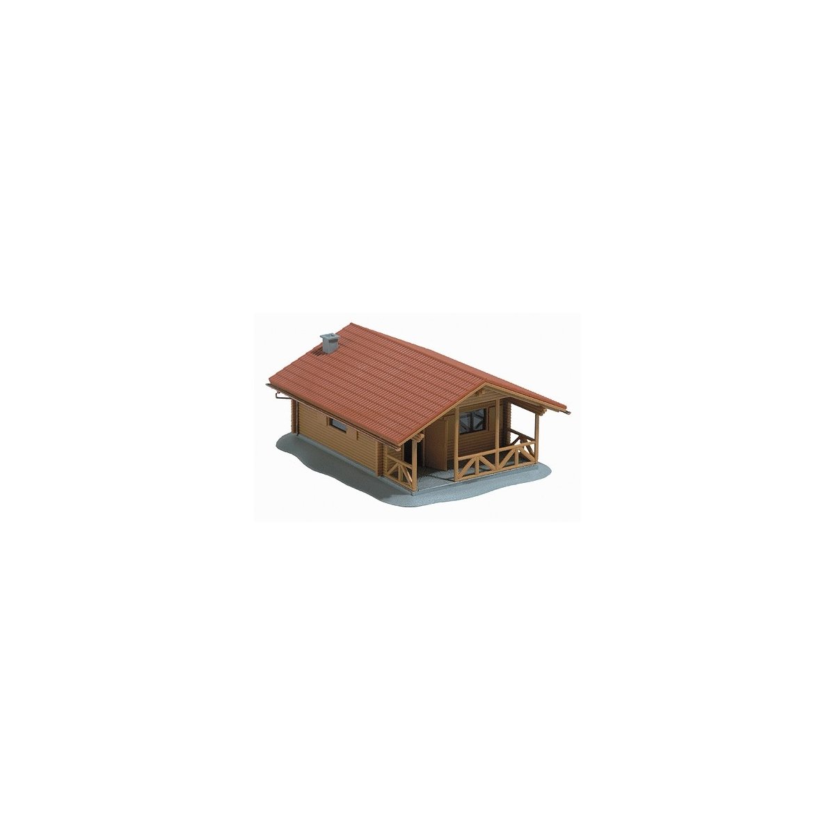 Log Cabin -- Kit - 4-3/8 x 3-5/8 x 2′ 11.1 x 9.2 x 5cm, HO, Busch Gmbh & Co Kg 1035