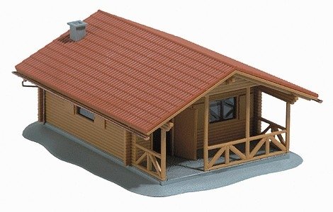 Log Cabin -- Kit - 4-3/8 x 3-5/8 x 2′ 11.1 x 9.2 x 5cm, HO, Busch Gmbh & Co Kg 1035
