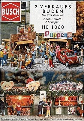 Christmas Concession Stands - Kit -- pkg(2) Includes Accessories, HO, Busch Gmbh & Co Kg 1060