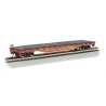 52′ Flatcar - Ready to Run - Silver Series(R) -- Union Pacific 59486 (Boxcar Red, yellow Str, HO, Bachmann Industries 17303