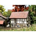 Historic Hohenloher Half-Timber Small Animal Stable - Kit (Laser-Cut Wood) -- Partially Precolored 2 x 1-3/16 x 2-5/8′ 7.5 x 