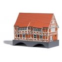 Half-Timber Wismar Bridge House -- Laser-Cut Kit - 6-15/16 x 5-1/2 x 5-1/2′ 17.6 x 14 x 14cm, HO, Busch Gmbh & Co Kg 1656