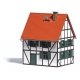 Half-Timber House -- Laser-Cut Kit - 3-11/16 x 3-3/16 x 4-3/8′ 9.3 x 8.1 x 11.1cm, HO, Busch Gmbh & Co Kg 1666