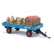 Low-Side Trailer w/Apple Load - Assembled -- Blue, HO, Busch Gmbh & Co Kg 44995