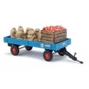 Low-Side Trailer w/Apple Load - Assembled -- Blue, HO, Busch Gmbh & Co Kg 44995