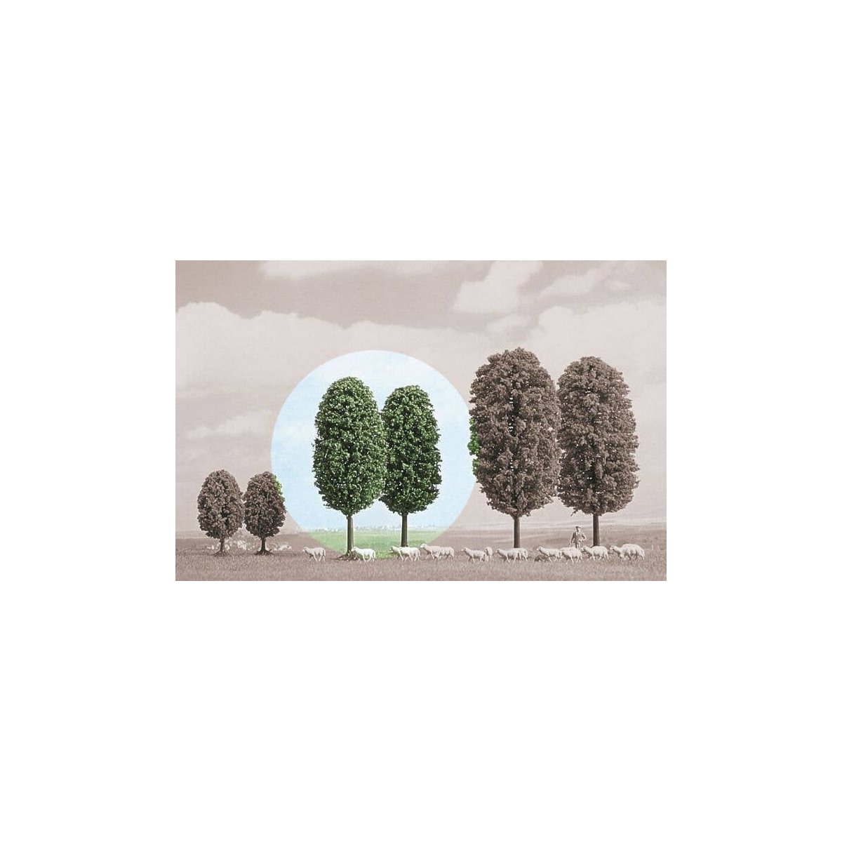 Deciduous Trees -- 3-1/8′ 8cm Tall pkg(2), ALL, Busch Gmbh & Co Kg 6052