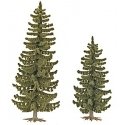 Spruce Trees pkg(2) -- 3-5/8 x 4-13/16′ 90 & 120mm Tall, HO, Busch Gmbh & Co Kg 6133