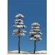 Snow Covered Tree pkg(2) -- 5-1/8`, 6-5/16` 130mm, 160mm, HO, Busch Gmbh & Co Kg 6155