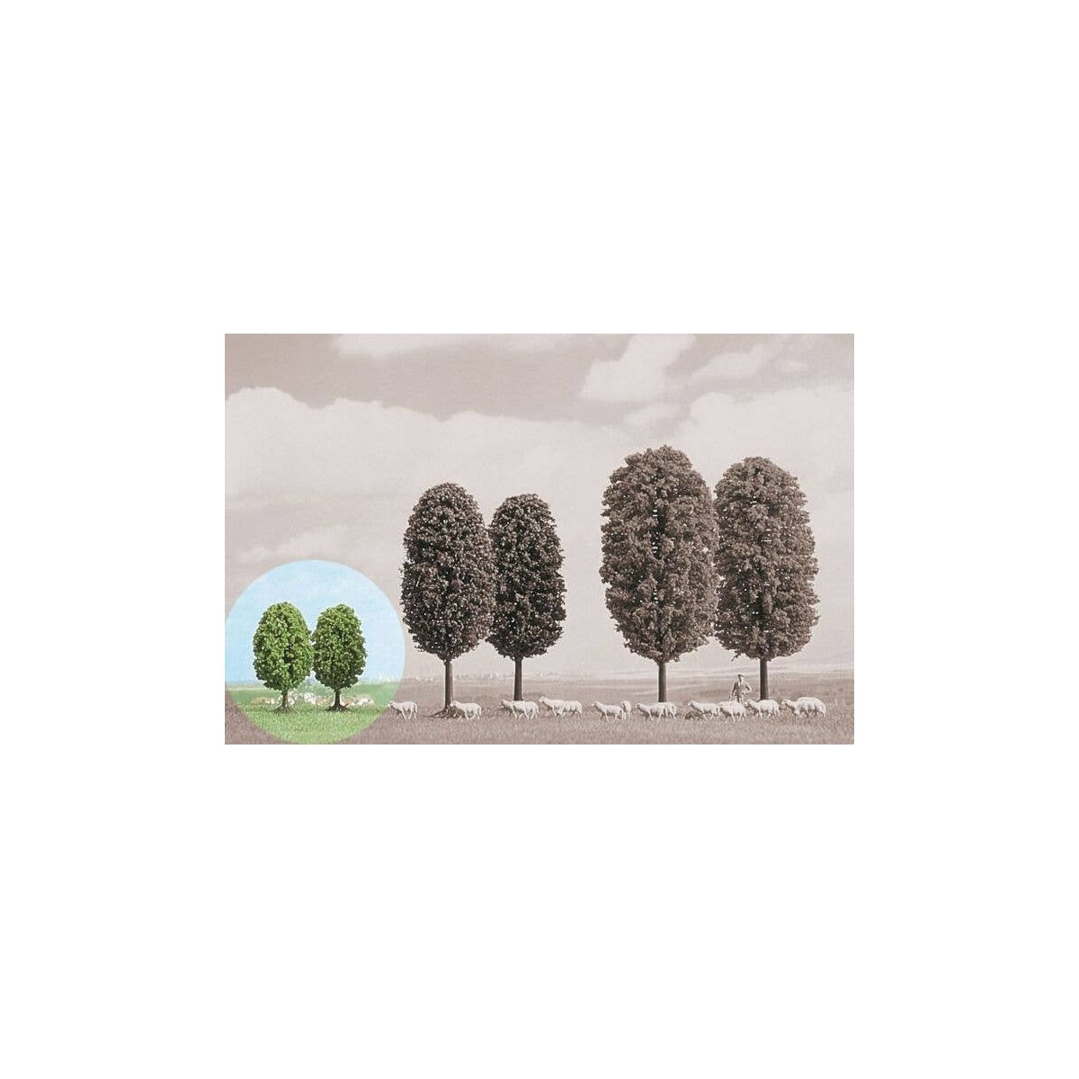 Deciduous Trees -- 2-3/16′ 5.5cm Tall pkg(2), ALL, Busch Gmbh & Co Kg 6227
