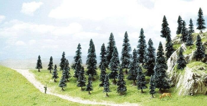 Spruce Tree Assortment -- 2 to 4-5/16′ 5 to 11cm pkg(35), HO, Busch Gmbh & Co Kg 6492