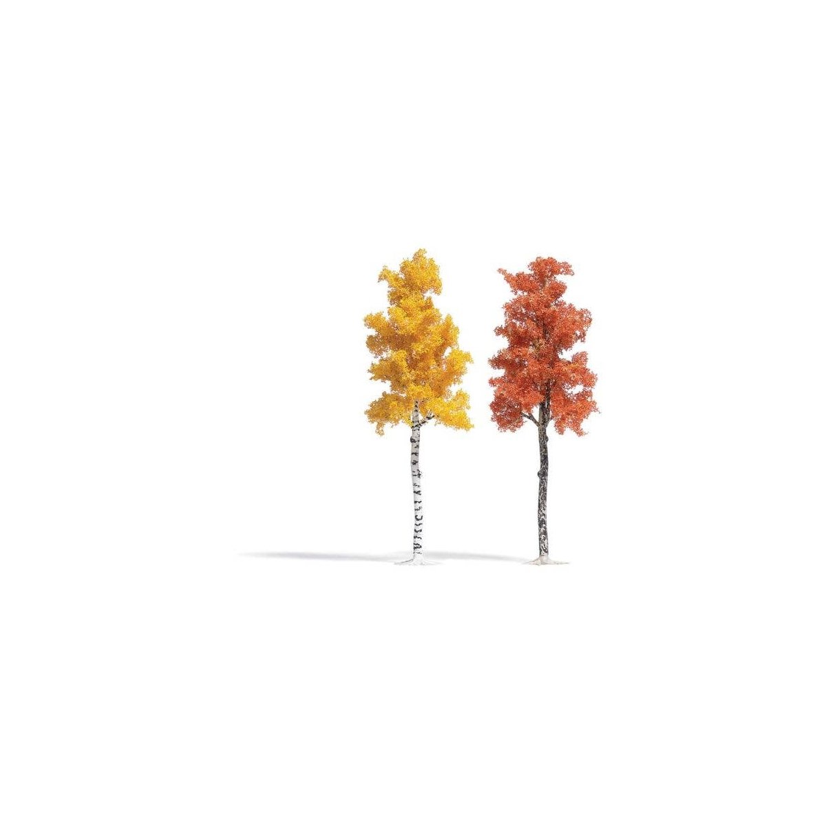 Sycamore & Birch Trees -- 1 of Each, 6-1/2′ 16.5cm Tall, HO, Busch Gmbh & Co Kg 6794