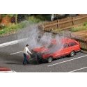 Volkswagen Passat Station Wagon on Fire with Figure - Action Set, HO, Busch Gmbh & Co Kg 7881