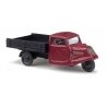 1935 Tempo Dreirad Pickup Truck - Economy - Assembled -- Red, Black, HO, Busch Gmbh & Co Kg 89103