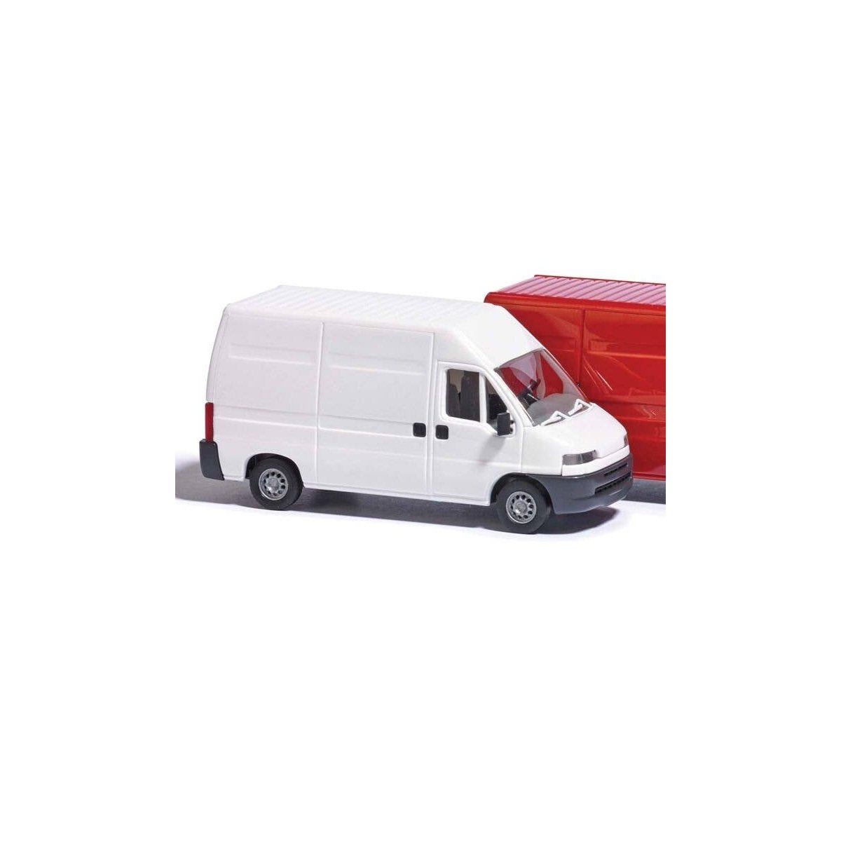 Fiat Ducato Van - Assembled -- White, HO, Busch Gmbh & Co Kg 89112