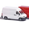 Fiat Ducato Van - Assembled -- White, HO, Busch Gmbh & Co Kg 89112