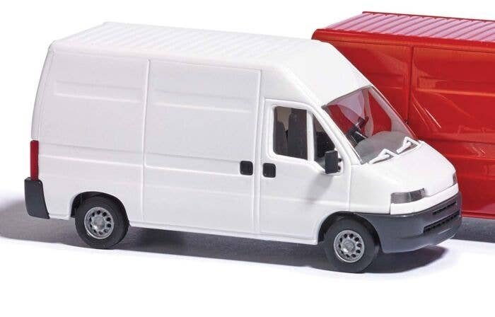 Fiat Ducato Van - Assembled -- White, HO, Busch Gmbh & Co Kg 89112