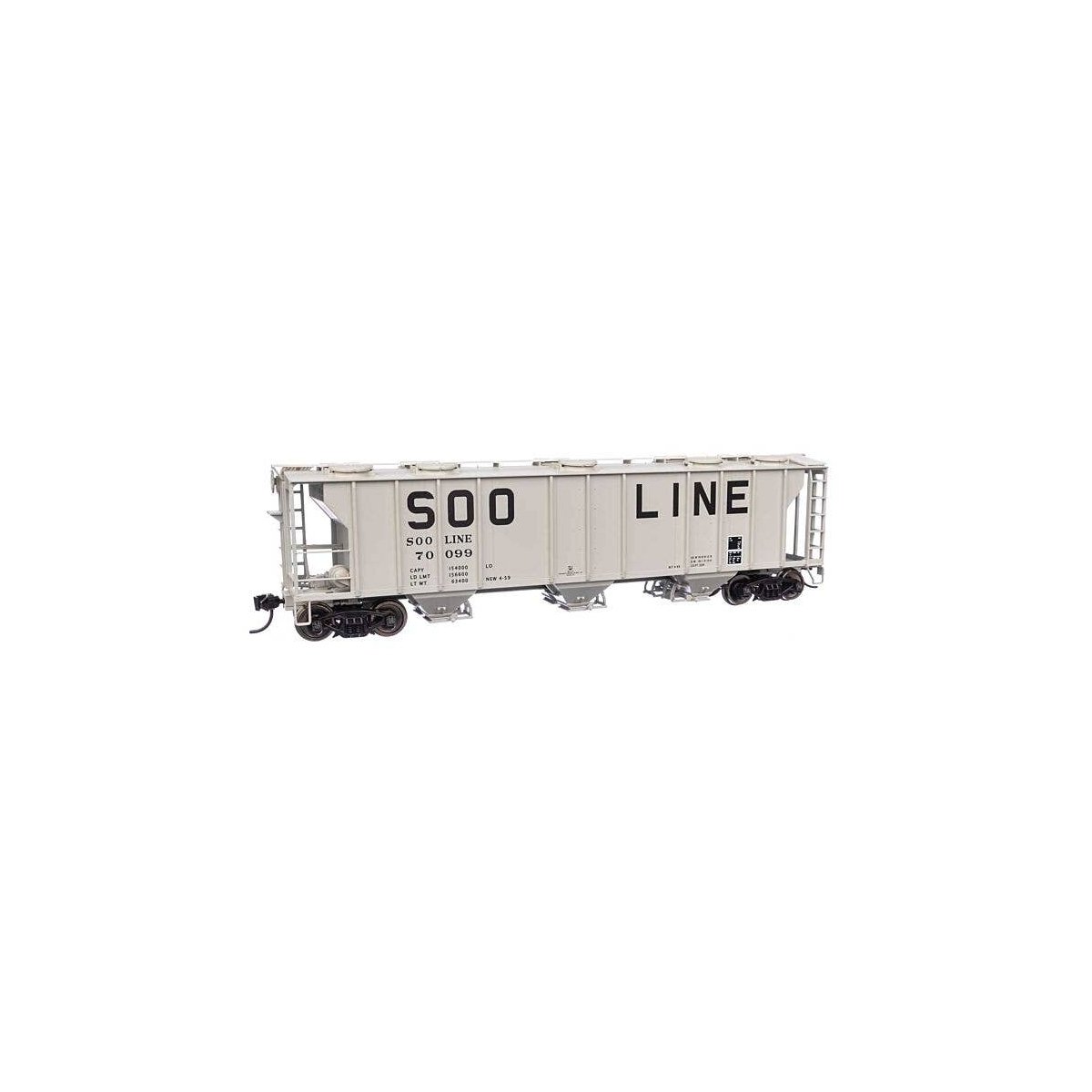 50′ Pullman-Standard PS-2 2893 3-Bay Covered Hopper - Ready to Run -- Soo Line 70099, HO, WalthersMainline 7059