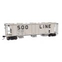 50′ Pullman-Standard PS-2 2893 3-Bay Covered Hopper - Ready to Run -- Soo Line 70099, HO, WalthersMainline 7059