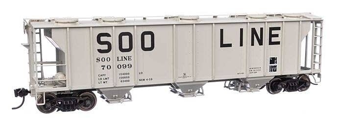 50′ Pullman-Standard PS-2 2893 3-Bay Covered Hopper - Ready to Run -- Soo Line 70099, HO, WalthersMainline 7059