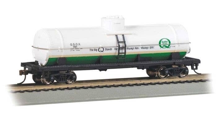 40′ Single-Dome Tank Car - Ready to Run - Silver Series(R) -- Quaker State 781 (cream, green, HO, Bachmann Industries 17810