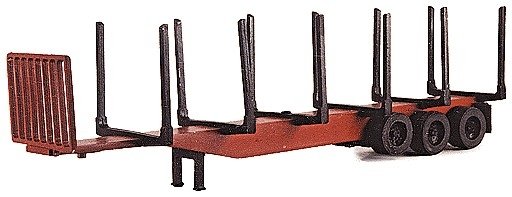Logging Trailer (Unpainted Metal Kit) -- 40′ with Working Tag Axle, HO, Custom Finishing 5008
