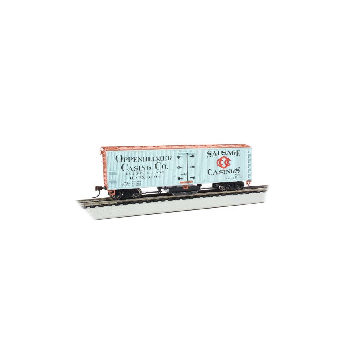 Track Cleaning 40′ Wood Reefer with Removable Dry Pad - Ready to Run -- Oppenheimer Casing C, HO, Bachmann Industries 16335