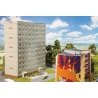 P2-Style 3-Story High Rise Apartment -- Basic Modular Kit - 12 x 6-1/8 x 4-15/16′ 30.5 x 15.5 x 12.5cm, HO, Faller Gmbh 13080