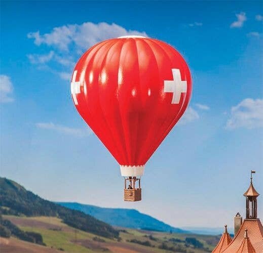 Hot-Air Balloon - Kit -- Red w/Swiss Cross, HO, Faller Gmbh 131004