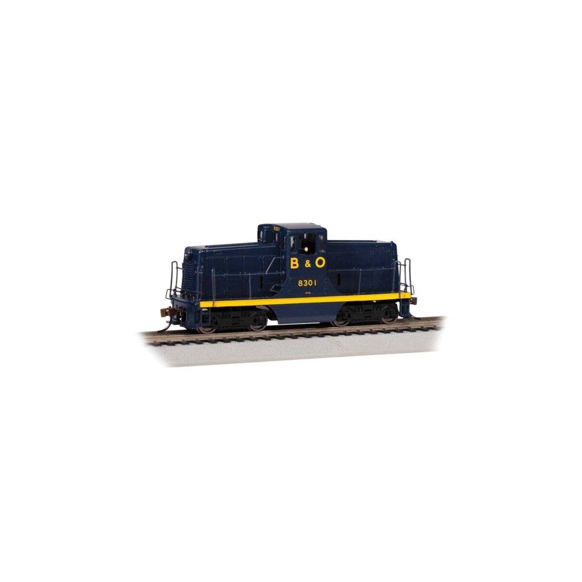 GE 44-Ton Switcher - Sound and DCC - Sound Value -- Baltimore & Ohio 8301 (blue, yellow), HO, Bachmann Industries 68201