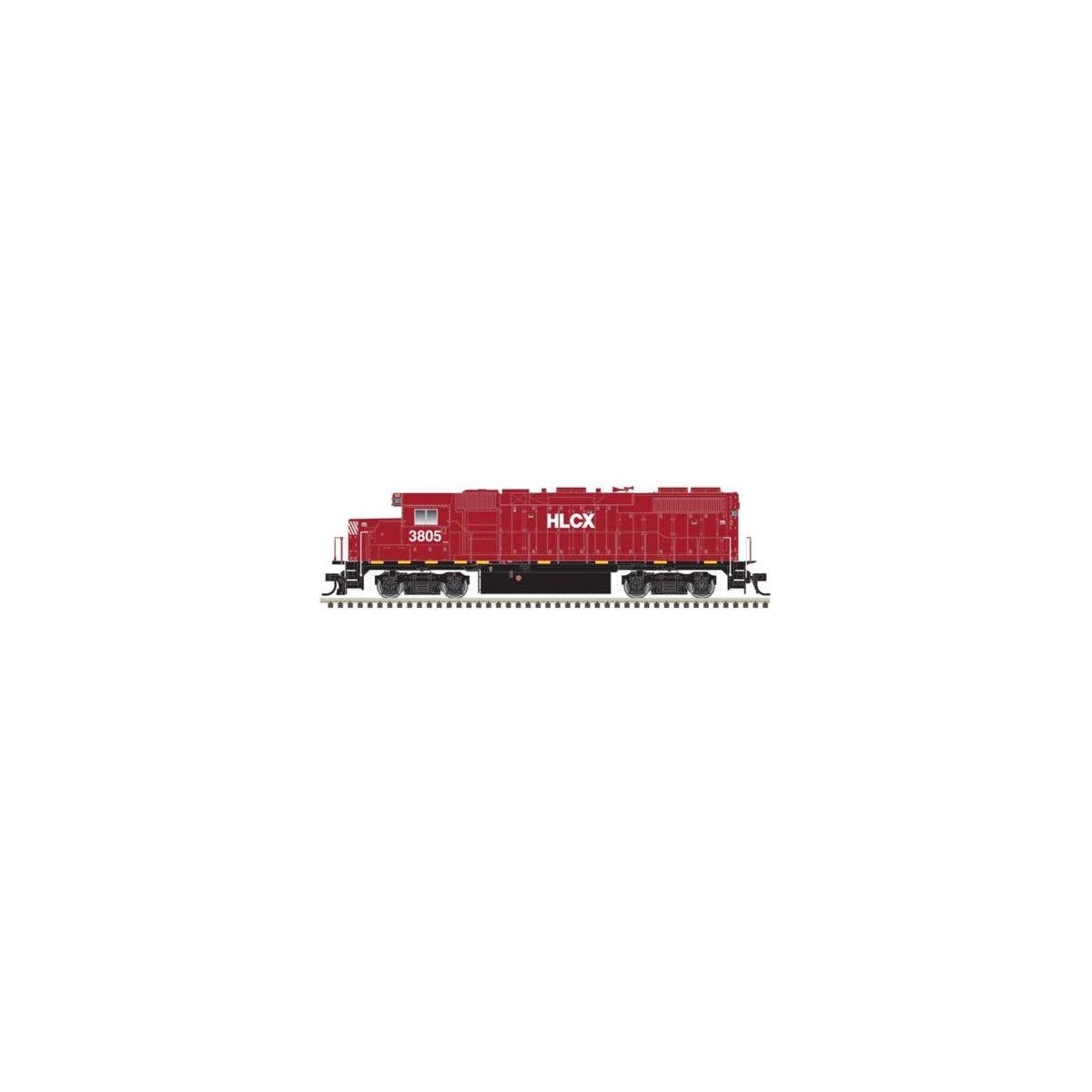 EMD GP38-2 - Standard DC - Silver -- Helm Leasing HLCX 3828 (red, black), HO, Trainman 10004562