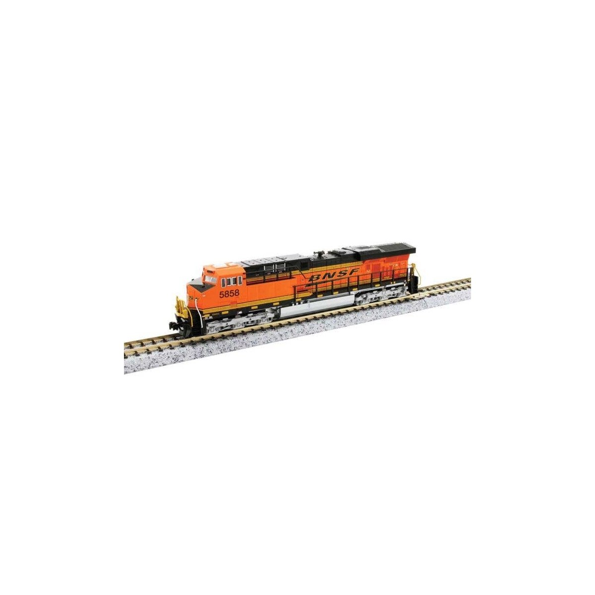 GE ES44AC GEVO - Standard DC -- BNSF Railway 5858 (H3, orange, black, yellow, Wedge Logo), N, Kato USA Inc 1768958